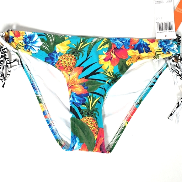 Captiva by Christina Bikini Bottoms Size Large Hawaiian Floral and Turquoise - Picture 4 of 4